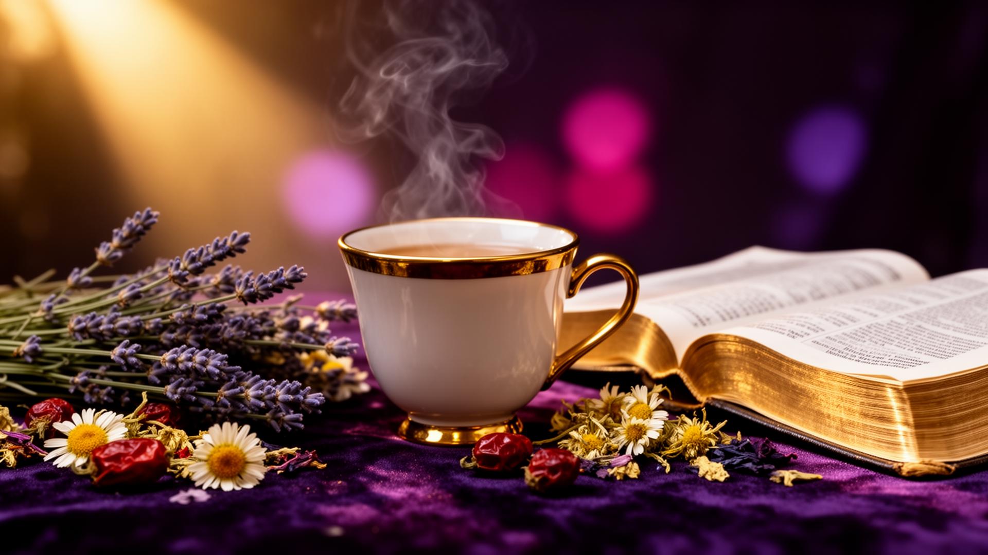Coach Ni' holding a steaming cup of Script-Teas (founder photo placeholder)
